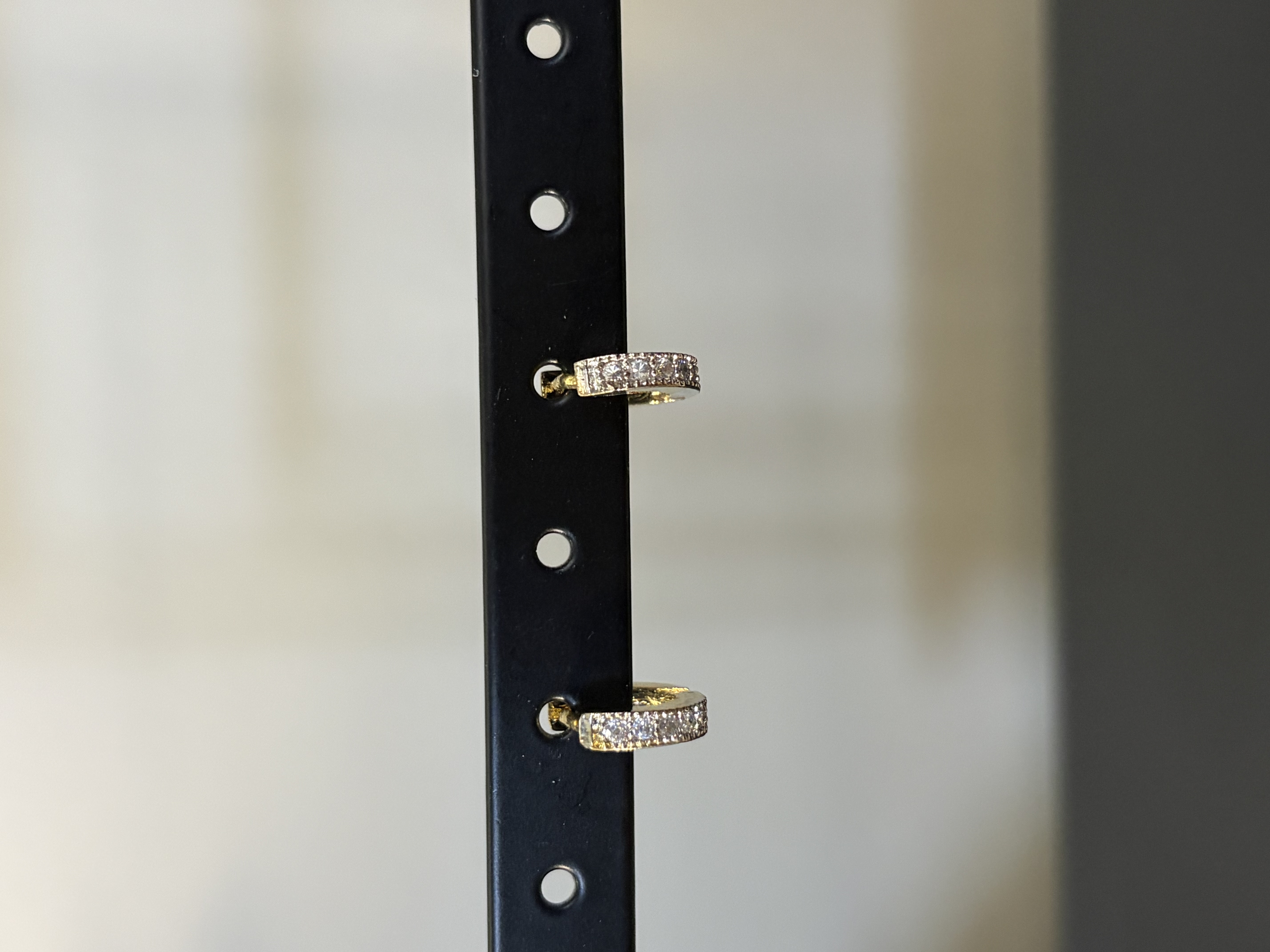 Gold CZ Pavé Huggie Hoop Earrings