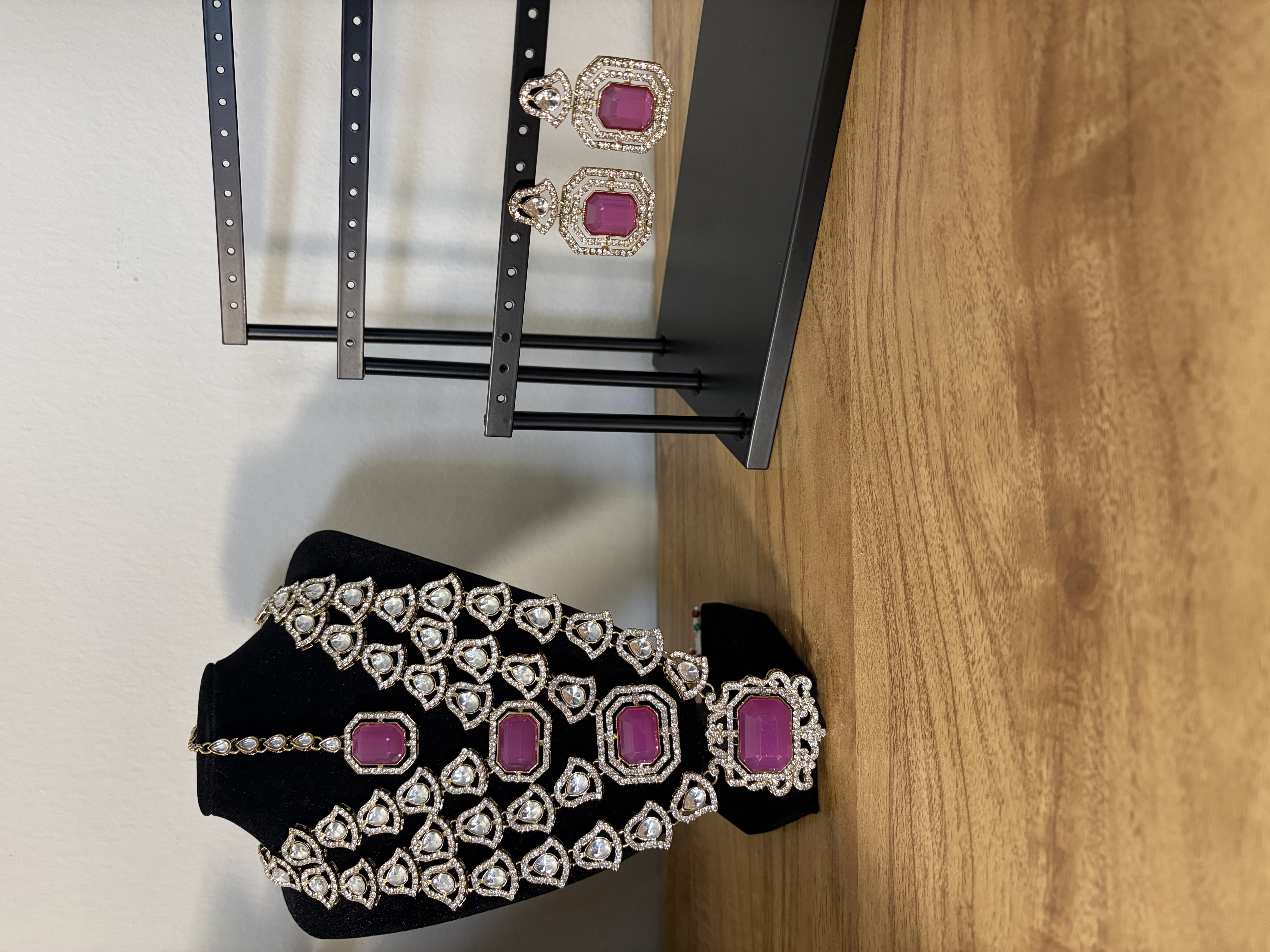 Fuchsia Kundan Bridal Choker Set