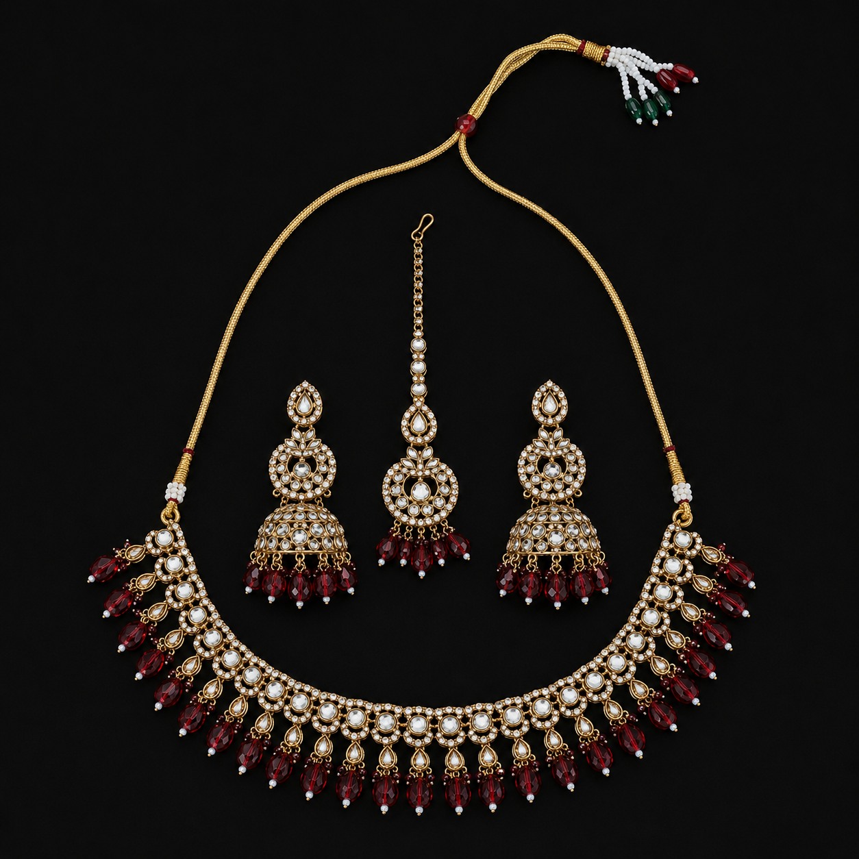 Red Kundan Choker Set